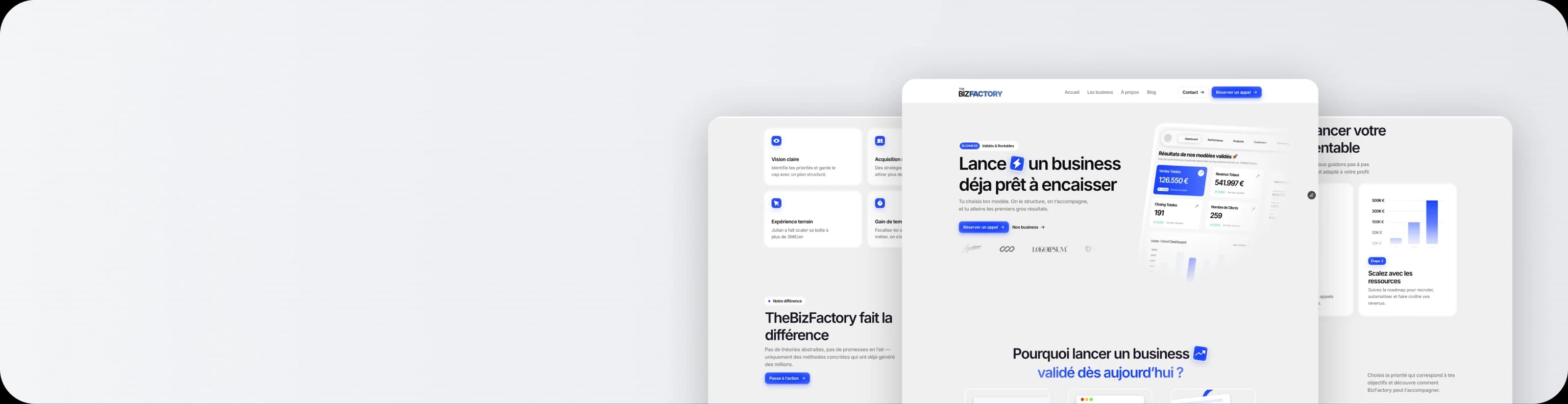 Aperçu du site BizFactory réalisé par Blue Star