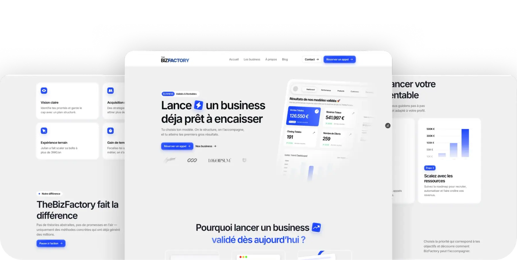 Aperçu du site BizFactory réalisé par Blue Star